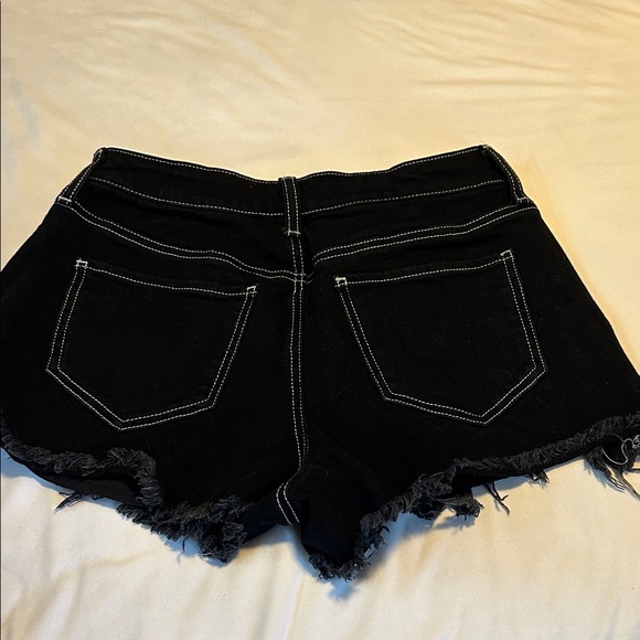 SO Pants - SO Black Jean Shorts with Frayed Hem
